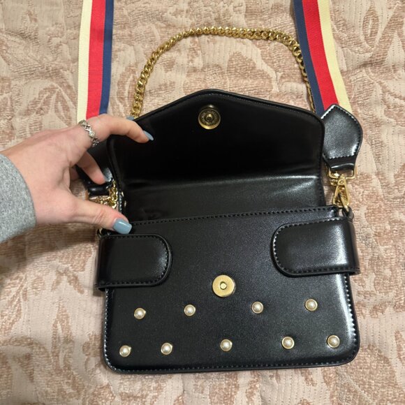 Fashion Jewel and Gold Bumble Bee Faux Leather Modular Crossbody Bag - Picture 3 of 8